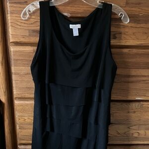 Chico's Black Tiered Midi Dress